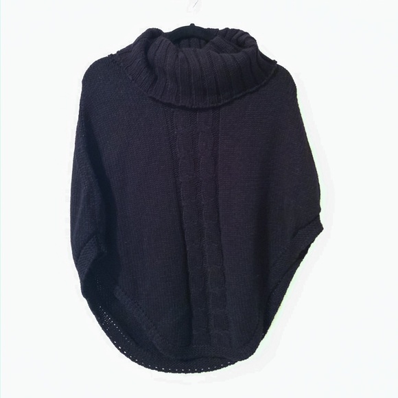 Black Poncho Sweater - Picture 2 of 3